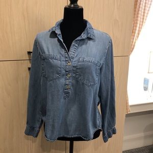 CLOTH & STONE Anthropologie denim soft top size L